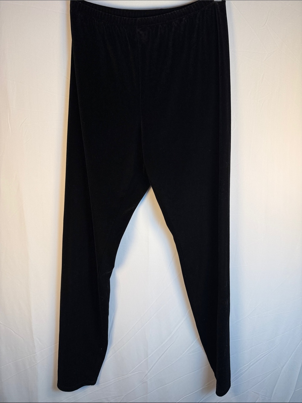 Eileen Fisher Black Velvet Pull-on Leggings - Stretch Waistband